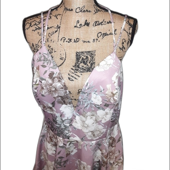 Trac 1XL Floral Print Strappy Plunging Back Dress - Picture 3 of 11